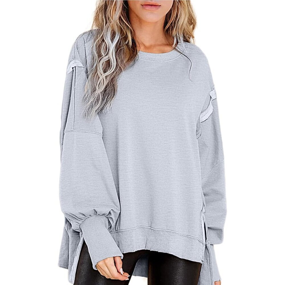Womens Oversized Crewneck Sweatshirt Long Sleeve Casual Pullover S-2XL